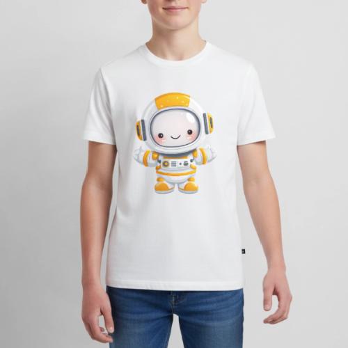 Cute Cartoon Baby Astronaut in White and Yellow - Kids' Premium T-Shirt
