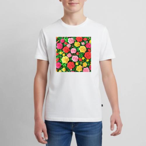Floral print, colors in rose flowers, nature - Kids' Premium T-Shirt