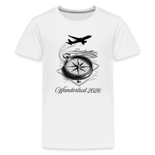 Wanderlust 2026 T-Shirt | Minimalist Travel Plane - Kids' Premium T-Shirt