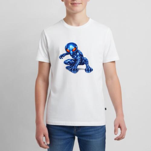 Blue Alien Crouch - Kids' Premium T-Shirt