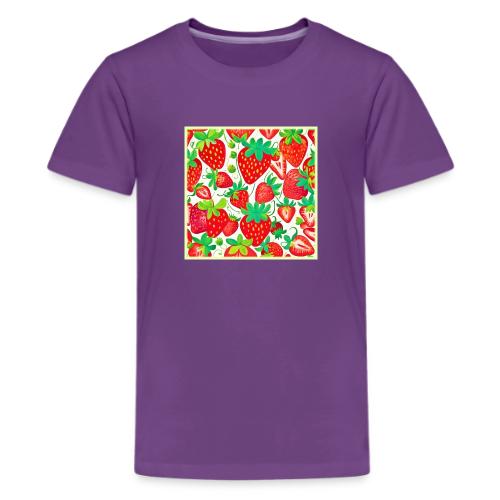 Strawberry Swirl Pattern - Kids' Premium T-Shirt