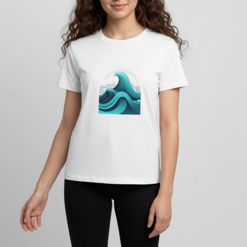 Dynamic Ocean Wave Illustration - Kids' Premium T-Shirt