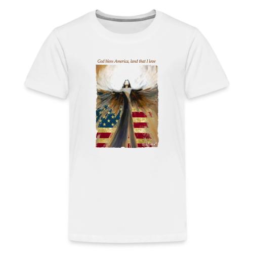 God bless America Angel_Strong color_Brown type - Kids' Premium T-Shirt