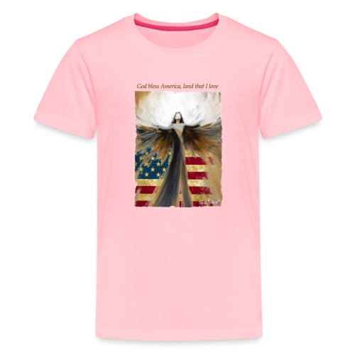 God bless America Angel_Strong color_Brown type - Kids' Premium T-Shirt