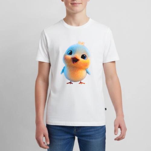 Colorful Cartoon Baby Bird in Orange and Blue - Kids' Premium T-Shirt