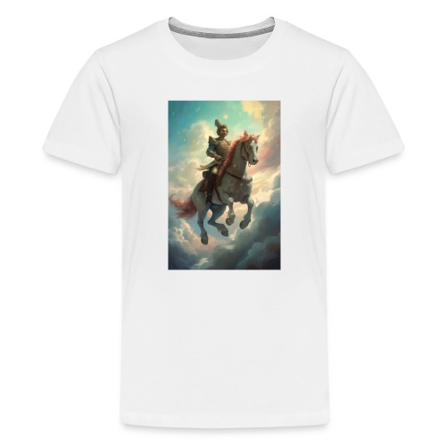 Blue Sky Horse Ride Fantasy Painting - Kids' Premium T-Shirt