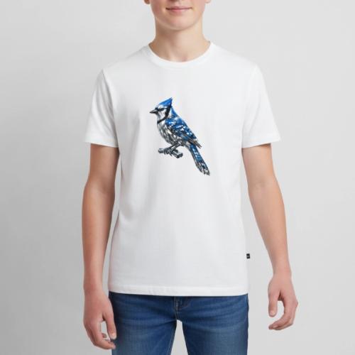 Silver Blue Jay on Perch - Kids' Premium T-Shirt