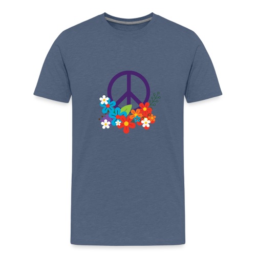 Hippie Peace Design With Flowers - Kids' Premium T-Shirt
