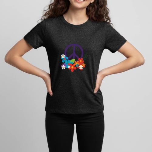 Hippie Peace Design With Flowers - Kids' Premium T-Shirt