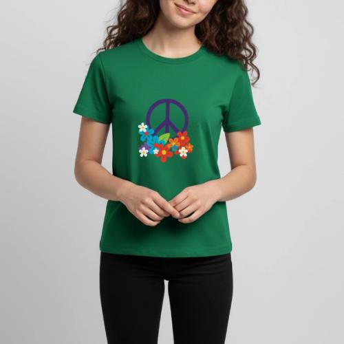 Hippie Peace Design With Flowers - Kids' Premium T-Shirt
