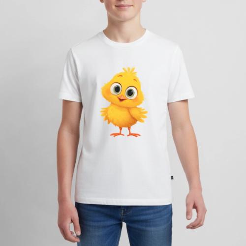 Sweet Yellow Cartoon Chick with Joyful Smile - Kids' Premium T-Shirt