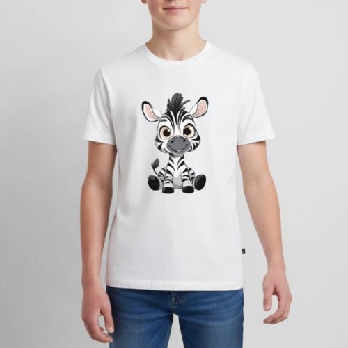 Adorable Cartoon Baby Zebra with Innocent Eyes - Kids' Premium T-Shirt