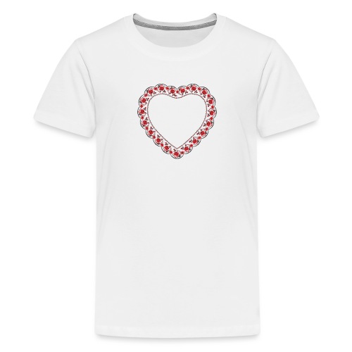 Heart red rose pattern - Kids' Premium T-Shirt