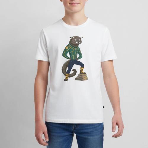Raccoon Ranger in Neon Armor - Kids' Premium T-Shirt