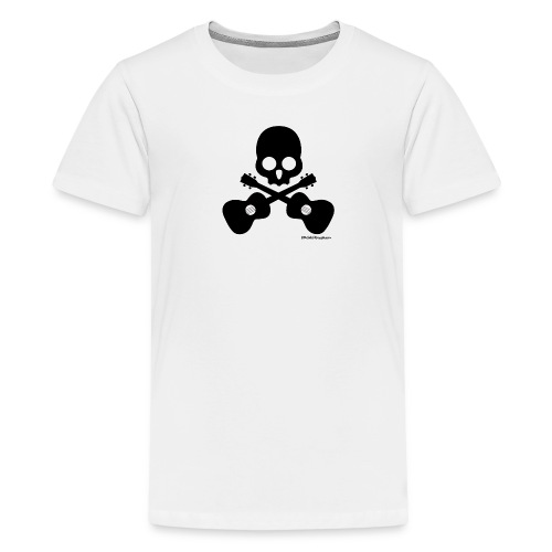 Skull & Cross Uke - Black - Kids' Premium T-Shirt