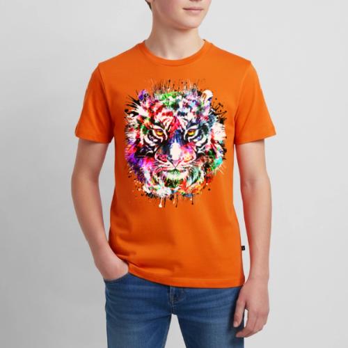 Colorful Tiger Head Portrait Drawing - Kids' Premium T-Shirt