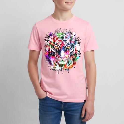 Colorful Tiger Head Portrait Drawing - Kids' Premium T-Shirt