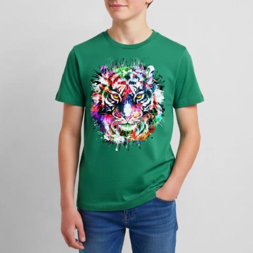 Colorful Tiger Head Portrait Drawing - Kids' Premium T-Shirt