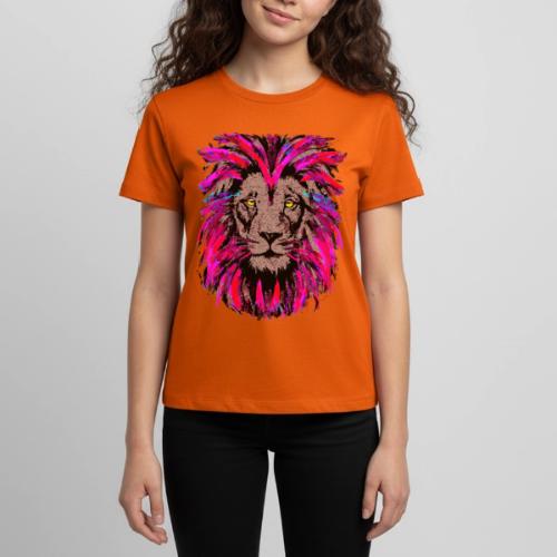 Purple Lion Head - Pink Lion Face Drawing - Kids' Premium T-Shirt