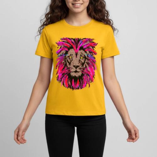 Purple Lion Head - Pink Lion Face Drawing - Kids' Premium T-Shirt