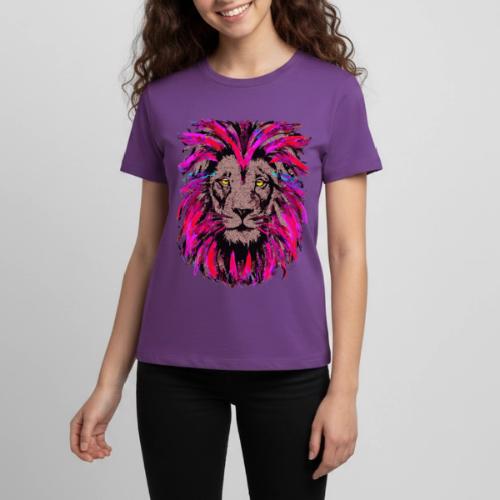 Purple Lion Head - Pink Lion Face Drawing - Kids' Premium T-Shirt