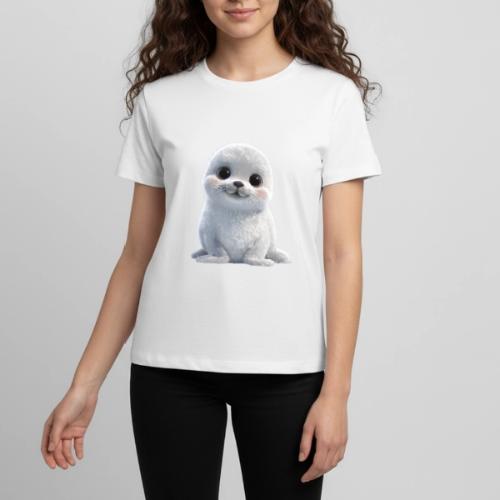 Cute White Cartoon Baby Sea Lion - Kids' Premium T-Shirt
