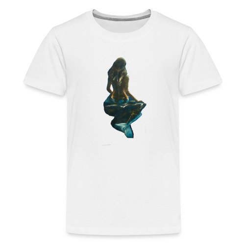 Midnight Mermaid on a rock - Kids' Premium T-Shirt