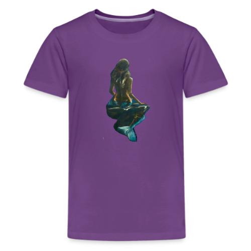 Midnight Mermaid on a rock - Kids' Premium T-Shirt