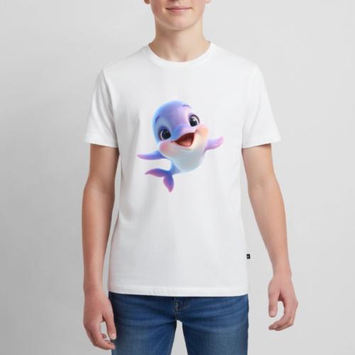 Purple-White Smiling Baby Dolphin - Kids' Premium T-Shirt