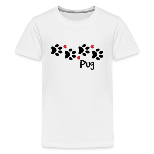 DOG PAWS LOVE PUG DOG PAW - I Love My Pug Dog Paw - Kids' Premium T-Shirt