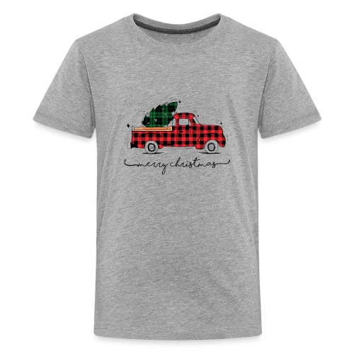 Merry Christmas Red Truck & Tree - Kids' Premium T-Shirt