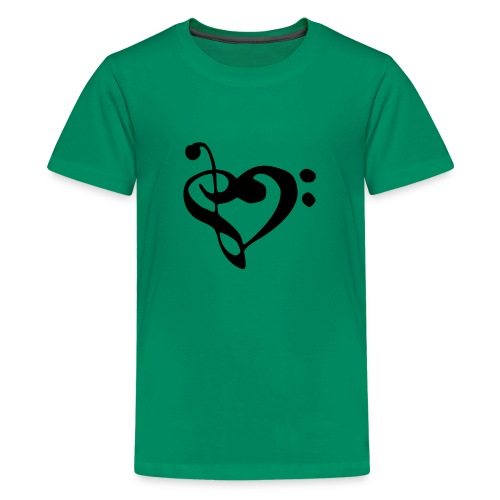 musical note with heart - Kids' Premium T-Shirt