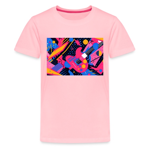 Memphis Design Guitar in Pink - Kids' Premium T-Shirt