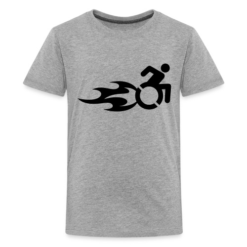 Fast wheelchair user with flames # - Kids' Premium T-Shirt