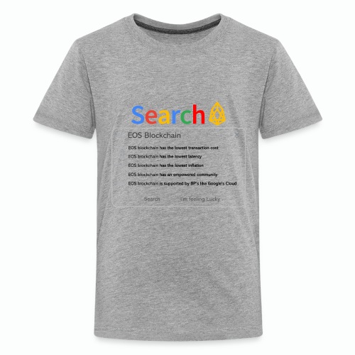 SEARCH WHITE EOS BLOCKCHAIN T-SHIRT - Kids' Premium T-Shirt