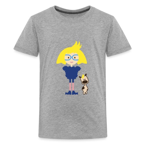 Blondie Girl With Her Blue Eyeglasses - Kids' Premium T-Shirt