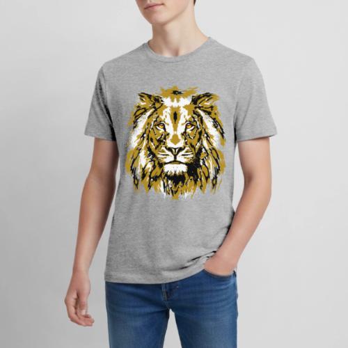 Grunge Lion Head Portrait Drawing - Vintage Lion - Kids' Premium T-Shirt