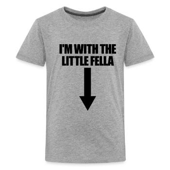 I'm With The Little Fella Arrow Down Men's - Kids' Premium T-Shirt - heather gray - Front - AI Model Teenager Male light (155cm)