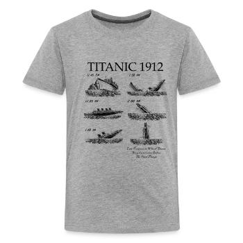 Titanic 1912 Titanic Sinking Titanic - Kids' Premium T-Shirt - heather gray - Front - AI Model Teenager Male light (155cm)