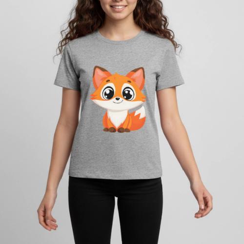 Adorable Cartoon Fox with Big Innocent Eyes - Kids' Premium T-Shirt