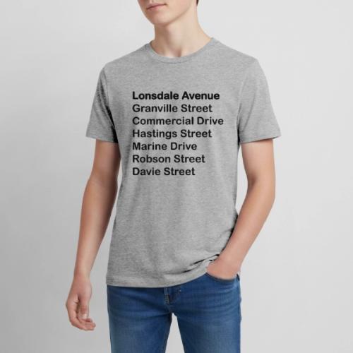 Street Names Black Text - Kids' Premium T-Shirt
