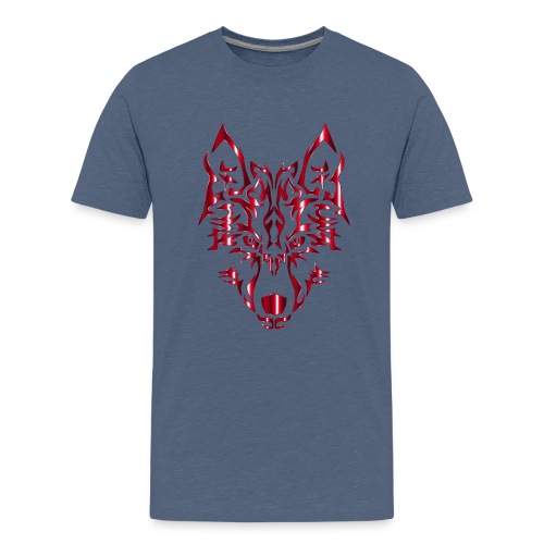 Crimson Symmetric Tribal Wolf No Background - Kids' Premium T-Shirt