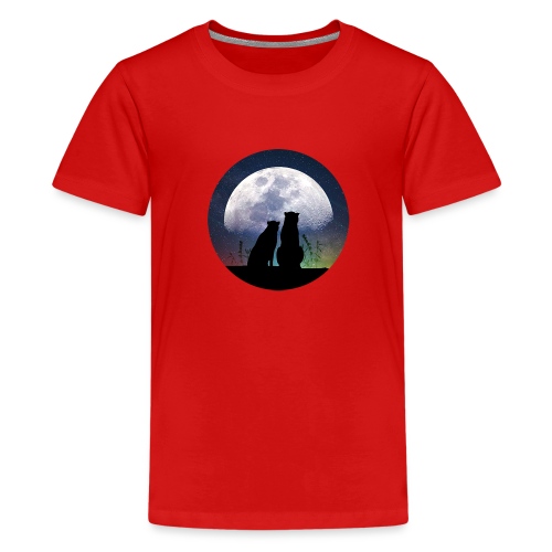wolves looking at the moon - Kids' Premium T-Shirt