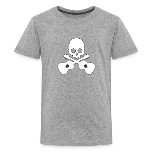Skull & Cross Uke - White - Kids' Premium T-Shirt