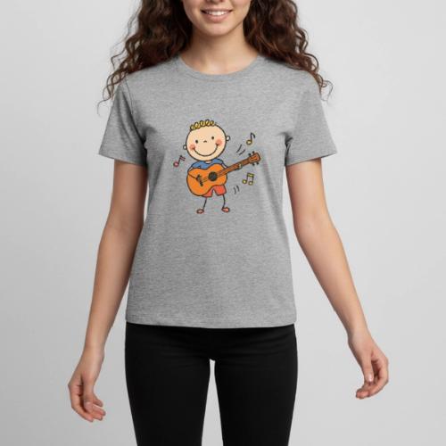 Cartoon Boy Playing Guitar Kids T-Shirt - Kids' Premium T-Shirt