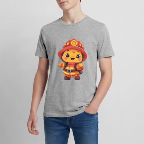 Cute Cartoon Firefighter in Red and Yellow Suit - Kids' Premium T-Shirt