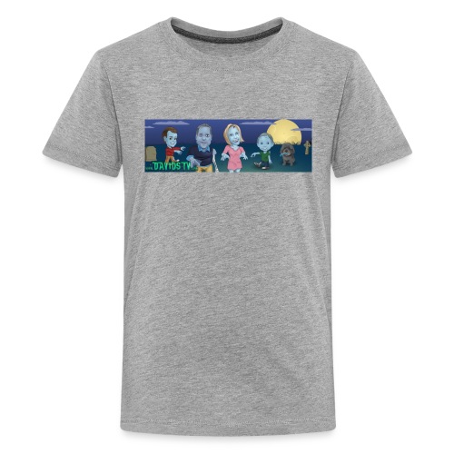 zombiegraveyardcomp with DavidsTV website jpg - Kids' Premium T-Shirt