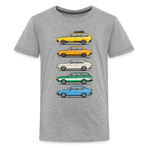Stack of VAG B1 VDubs and Four Rings - Kids' Premium T-Shirt