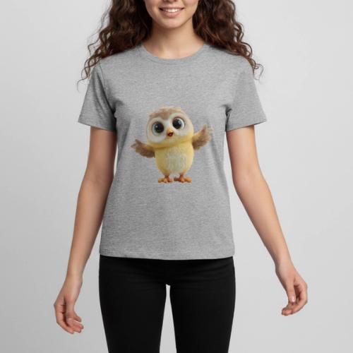 Cute Cartoon Baby Owl with Wings Open - Kids' Premium T-Shirt