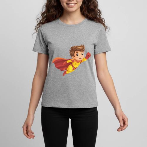 Cheerful Cartoon Superhero Boy Flying High - Kids' Premium T-Shirt